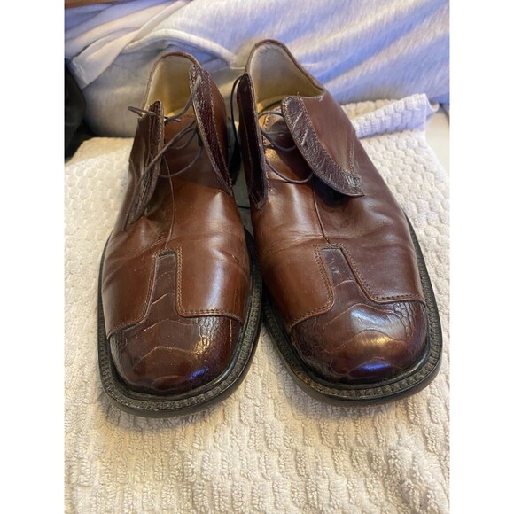Belvedere Florence Mens Brown Ostrich Cap Toe Dress Shoes SZ 9M/Handmade/Italy main image 4